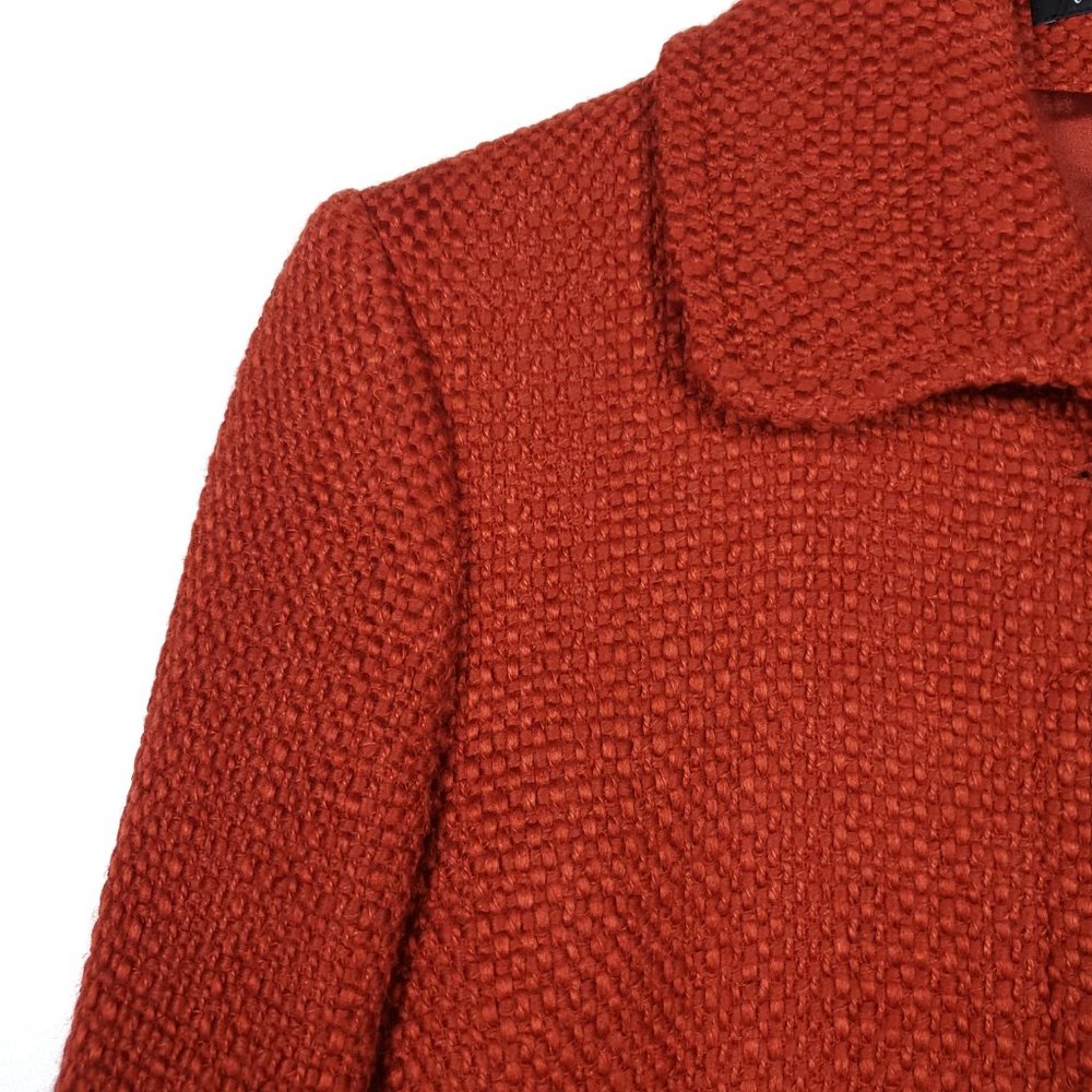 Theory Orange Tweed Button Up Sonoa Wool Coat - Picture 3 of 9